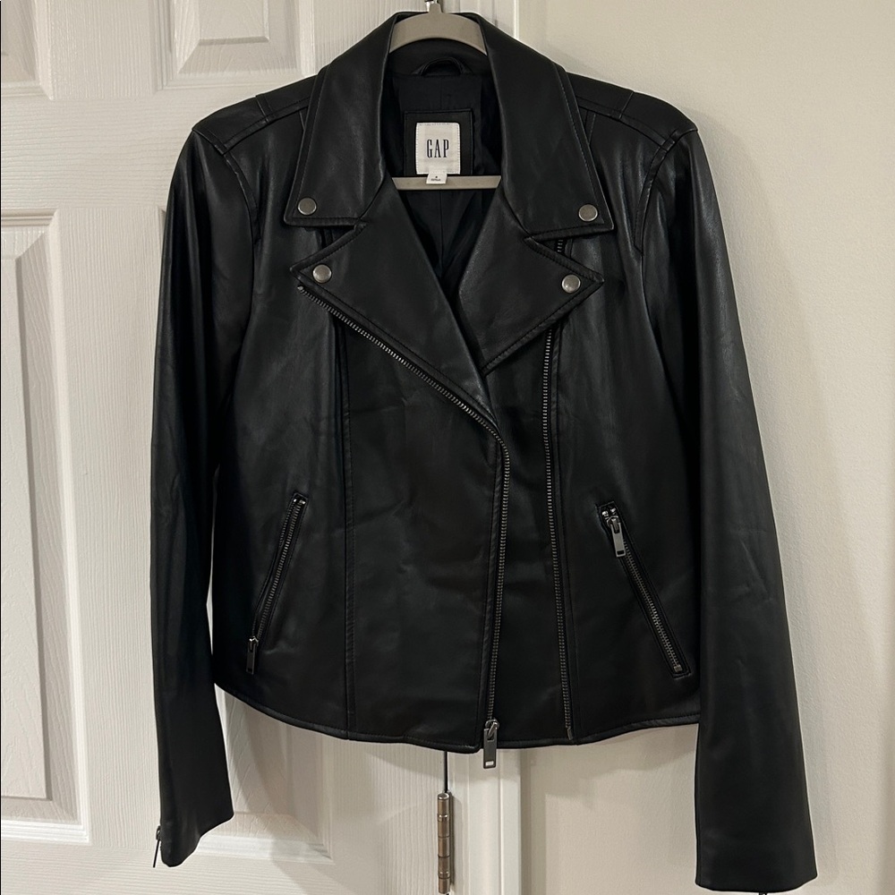 Gap Black Moto Leather Jacket